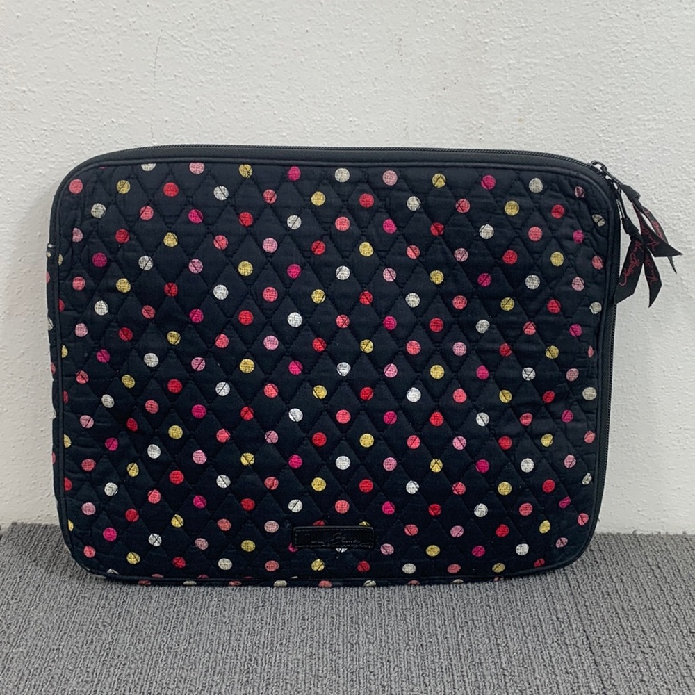 Vera Bradley Lighten up Laptop Tablet Sleeve Large Retired Havana Dots Quilted